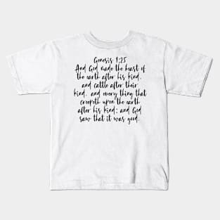 Genesis 1:25 Bible Verse Kids T-Shirt